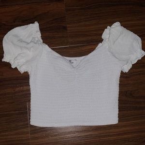 White puff sleeve crop top from Hollister, size small.